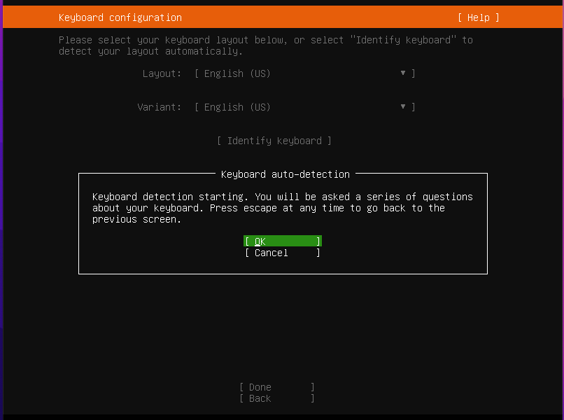 Auto detección del teclado en instalacion de ubuntu servber 22.04
