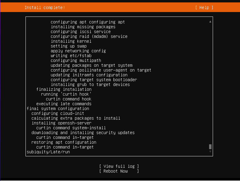 Instalacion exitosa de ubuntu server 22.04