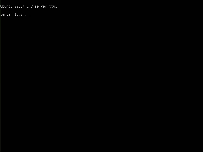 pantalla de login ubuntu server 22.04
